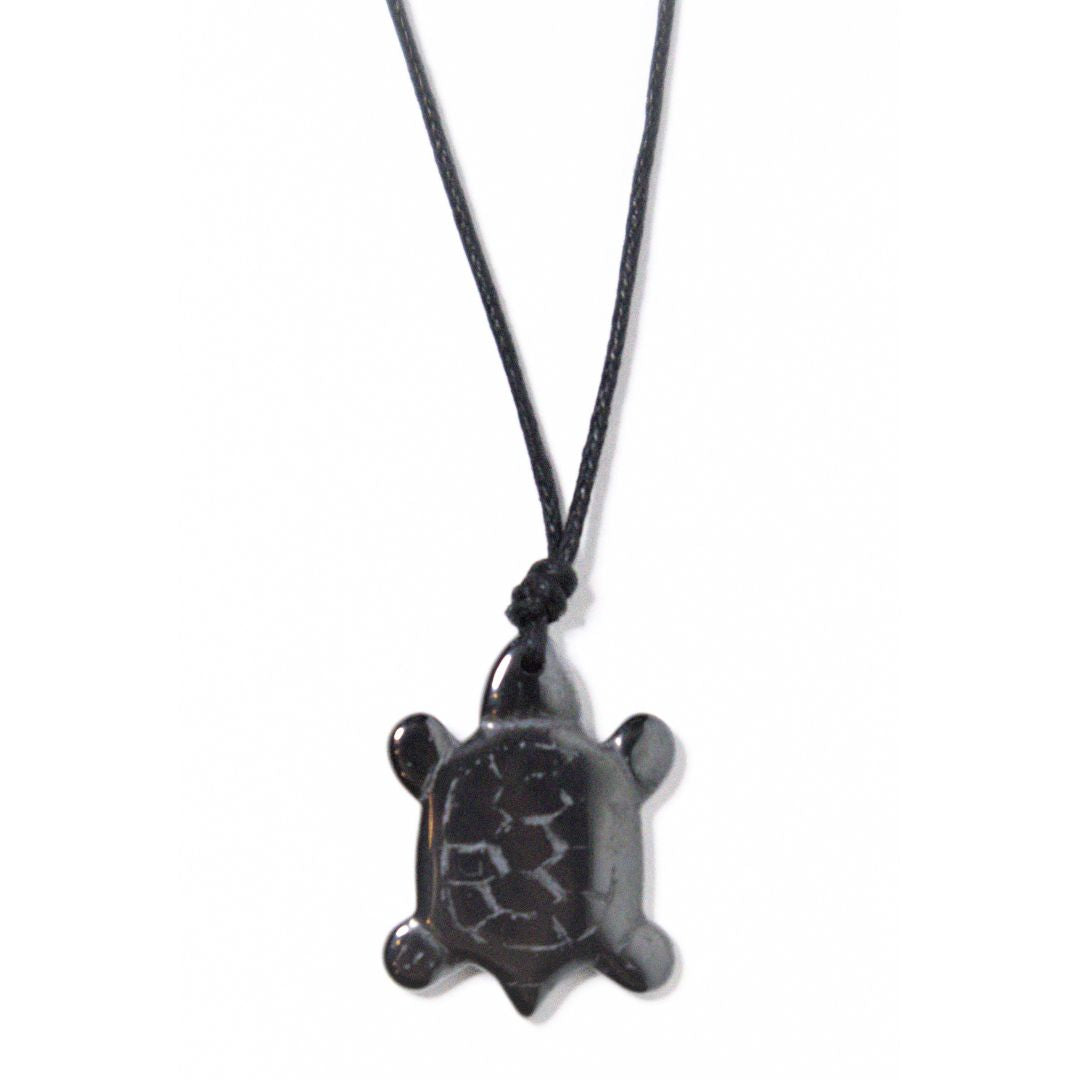 Deep Sea Stone Carved Turtle Pendant