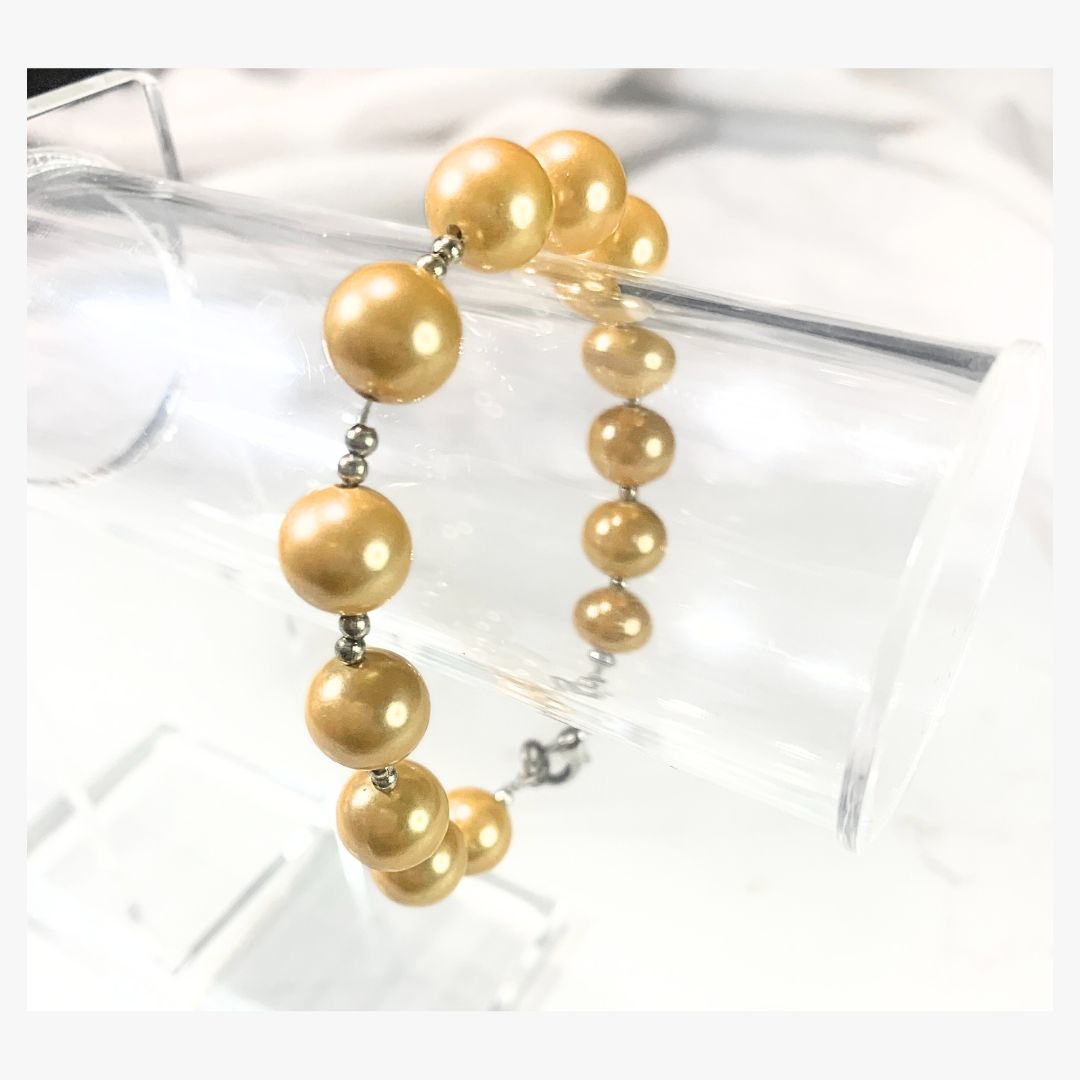 Golden South Sea Cultured Pearl Bracelet 7-9mm