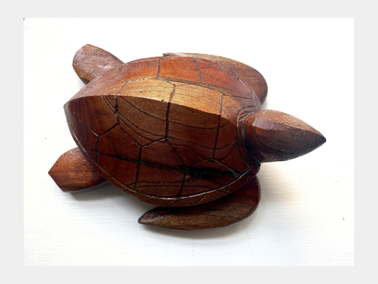 Hand-Carved Wooden Sea Turtle