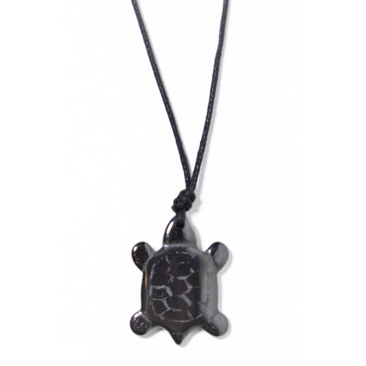 Deep Sea Stone Carved Turtle Pendant