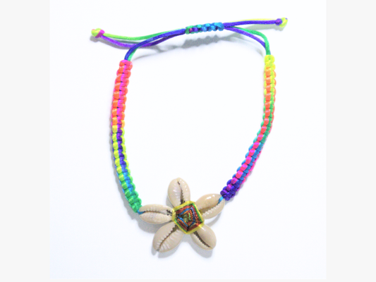 Braided Rainbow Bracelet With Shells