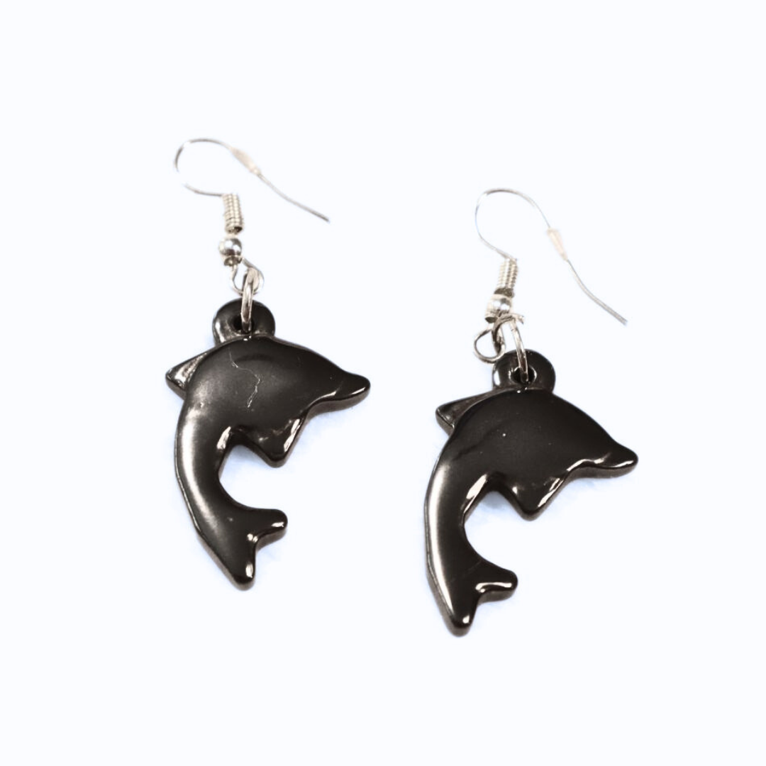 Deep Sea Stone Carved Whale Necklace & Earrings