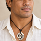 Tribal Etched Pendant (Kahoa Bone) — AI-generated model styling; scale illustrative