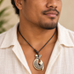Tribal Kahoa Bone Pendant — AI-generated model styling; scale illustrative