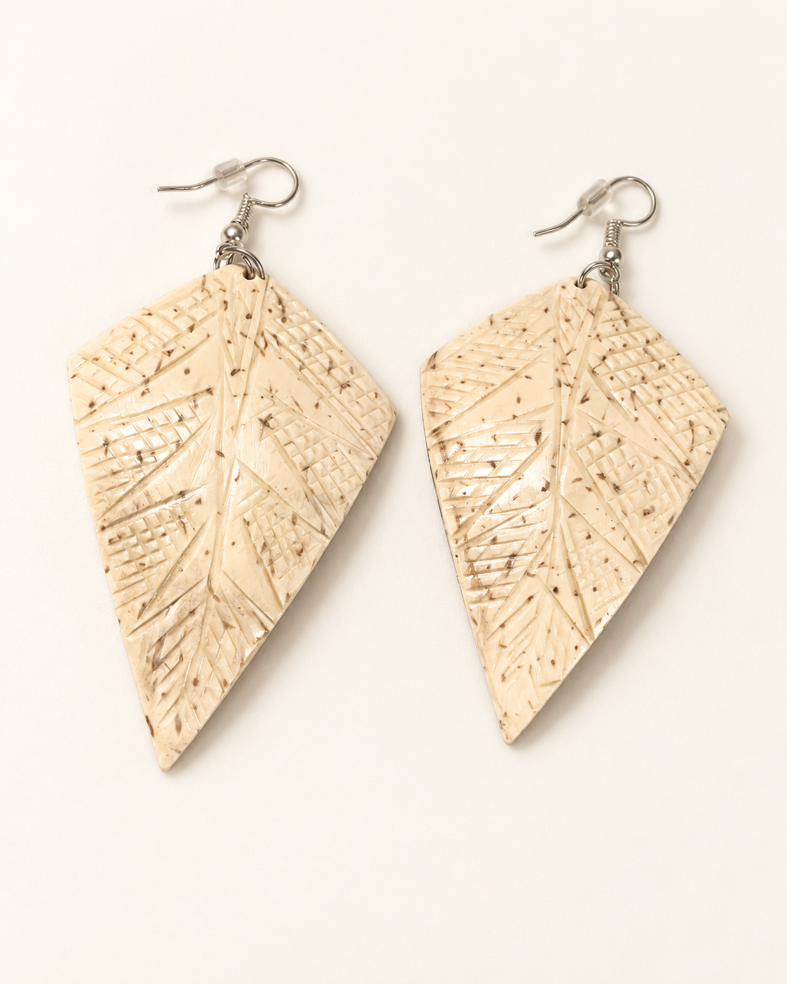 Cream Coconut Shell Earrings — AI-restyled studio presentation based on the original product photograph