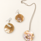 Cultured Blister Pearl Necklace & Earrings — AI-restyled studio presentation based on the original product photograph