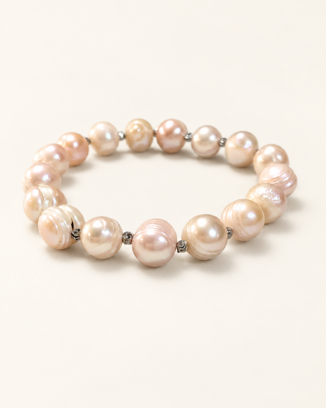 Cultured Soft Pink Baroque Pearl Bracelet 7-9 mm — AI-restyled studio presentation based on the original product photograph