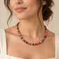 Multi-Coloured Beaded Necklace — AI-generated model styling; scale illustrative