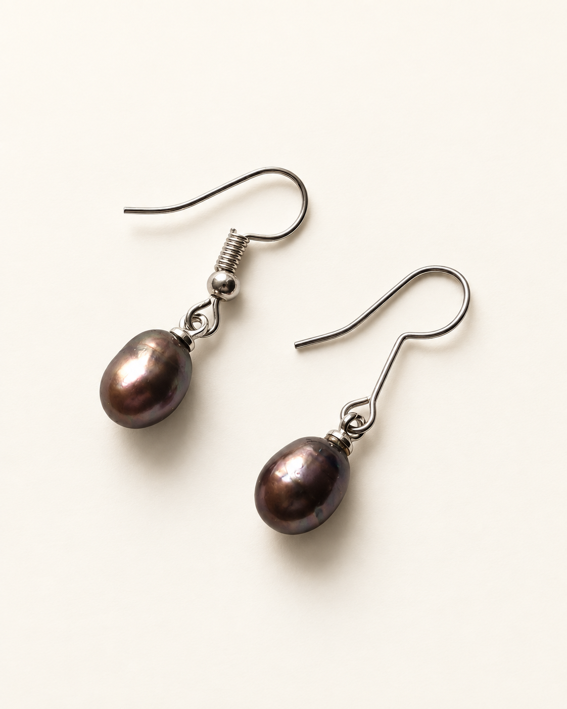 South Sea Cultured Black Pearl Earrings (7mm) — AI-restyled studio presentation based on the original product photograph